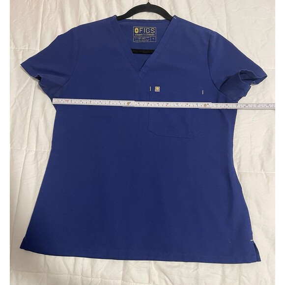 Figs Scrub Top Womens Sz S Royal Blue One Pocket Short Sleeve 142256 - Picture 5 of 6